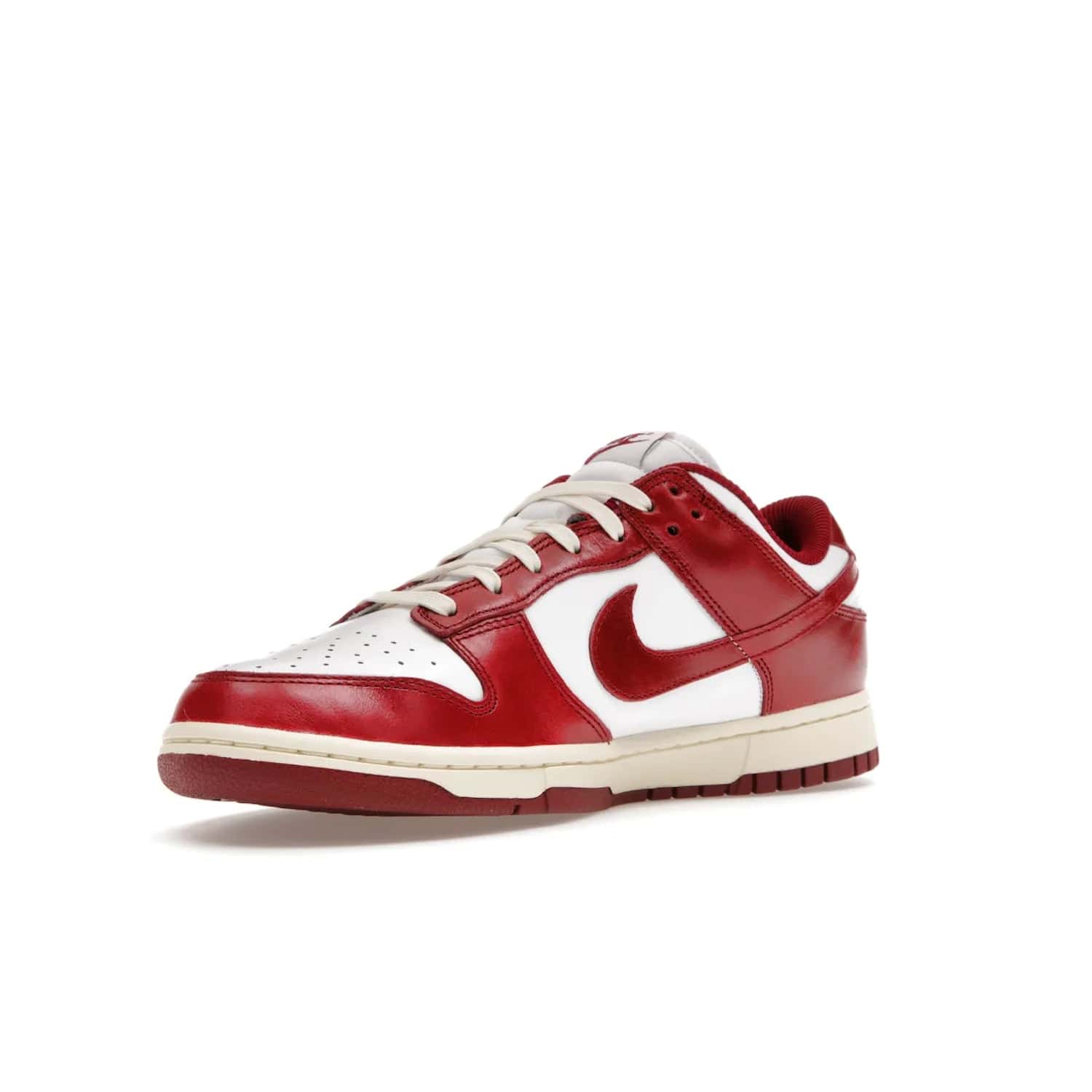 Nike Dunk Low PRM Vintage Team Red (Women's) - Image 15 - Only at www.BallersClubKickz.com - Shop the stylish Nike Dunk Low PRM Vintage Team Red. Signature Red and White leather with Coconut Milk midsoles for an aged finish. 21 April 2023 release.