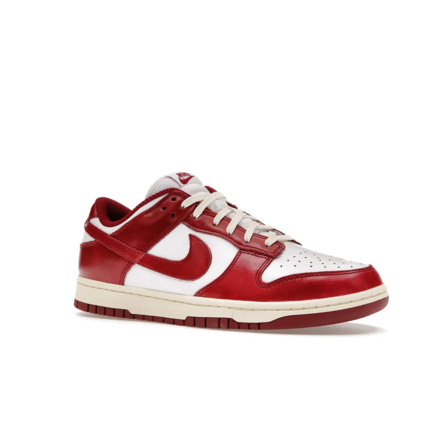 Nike Dunk Low PRM Vintage Team Red (Women's) - Image 4 - Only at www.BallersClubKickz.com - Shop the stylish Nike Dunk Low PRM Vintage Team Red. Signature Red and White leather with Coconut Milk midsoles for an aged finish. 21 April 2023 release.