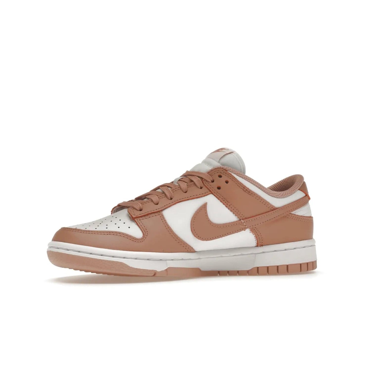 Nike Dunk Low Rose Whisper (Women's) - Image 17 - Only at www.BallersClubKickz.com - The Nike Dunk Low Rose Whisper is the perfect summer shoe with classic two-tone look and vintage-inspired design. Features white and Rose Whisper leather upper, woven tongue labels and EVA foam sole for plush cushioning. Available June 2022 at $100.
