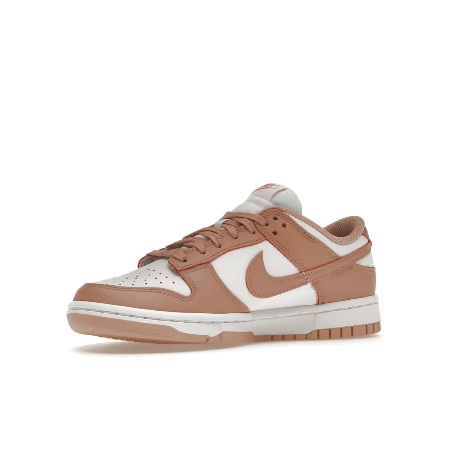 Nike Dunk Low Rose Whisper (Women's) - Image 16 - Only at www.BallersClubKickz.com - The Nike Dunk Low Rose Whisper is the perfect summer shoe with classic two-tone look and vintage-inspired design. Features white and Rose Whisper leather upper, woven tongue labels and EVA foam sole for plush cushioning. Available June 2022 at $100.