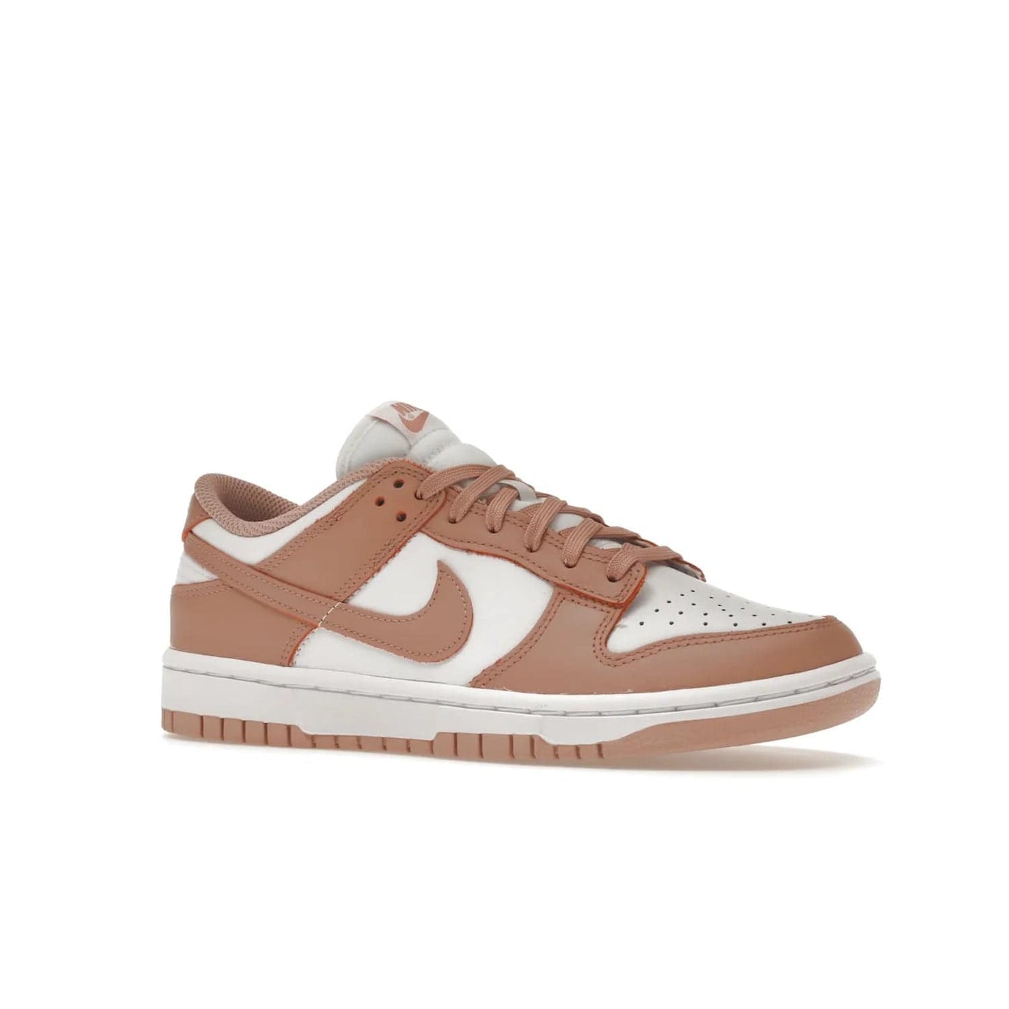 Nike Dunk Low Rose Whisper (Women's) - Image 4 - Only at www.BallersClubKickz.com - The Nike Dunk Low Rose Whisper is the perfect summer shoe with classic two-tone look and vintage-inspired design. Features white and Rose Whisper leather upper, woven tongue labels and EVA foam sole for plush cushioning. Available June 2022 at $100.