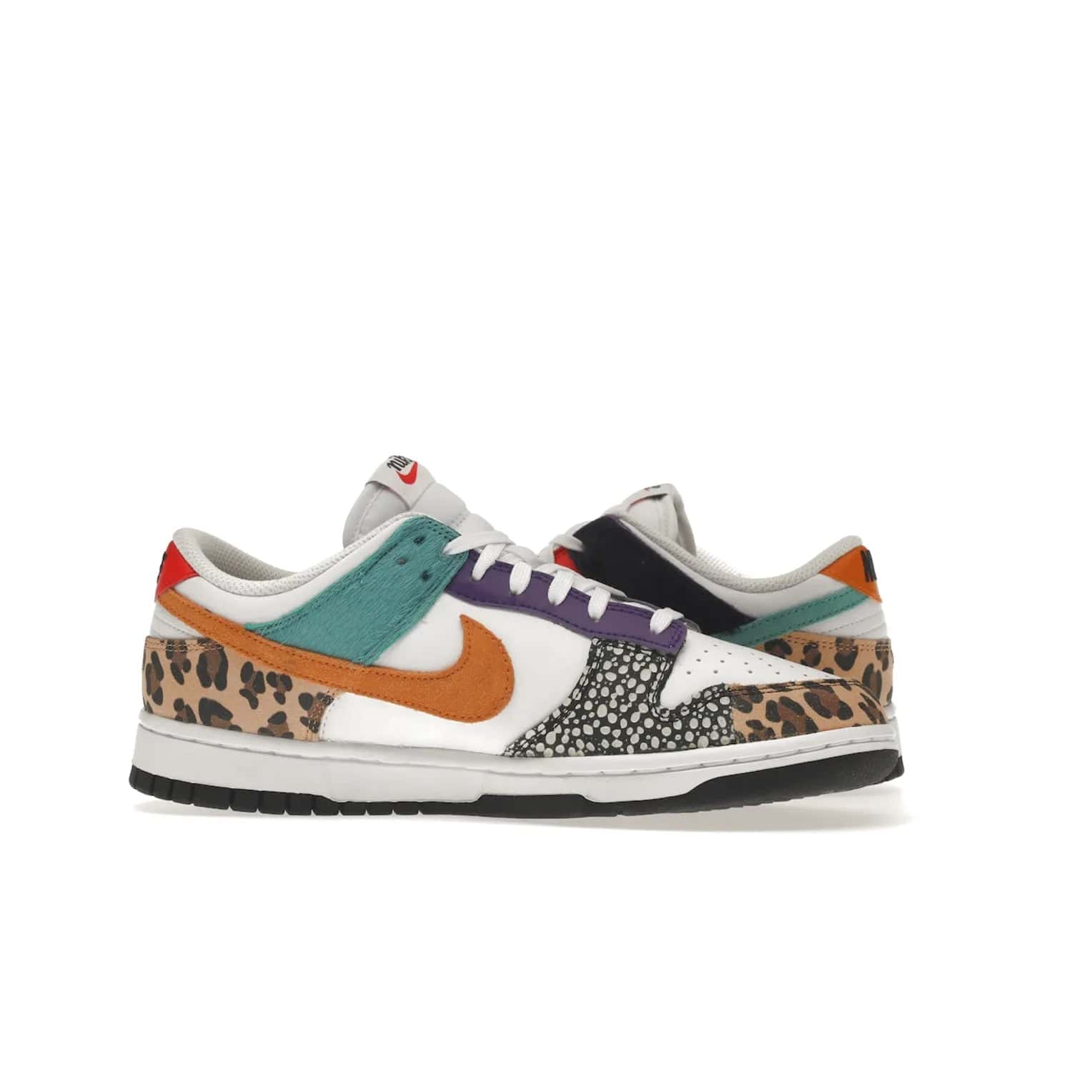 Nike Dunk Low Safari Mix (Women's) - Image 20 - Only at www.BallersClubKickz.com - Express your unique style with the Women’s Nike Dunk Low Safari Mix. Featuring a vibrant mix of white leather, leopard Durabuck, faux-horsehair, suede, and more, this stylish sneaker will turn heads. Shop now for a bold look at an affordable $120 price tag. Available in May 2022.