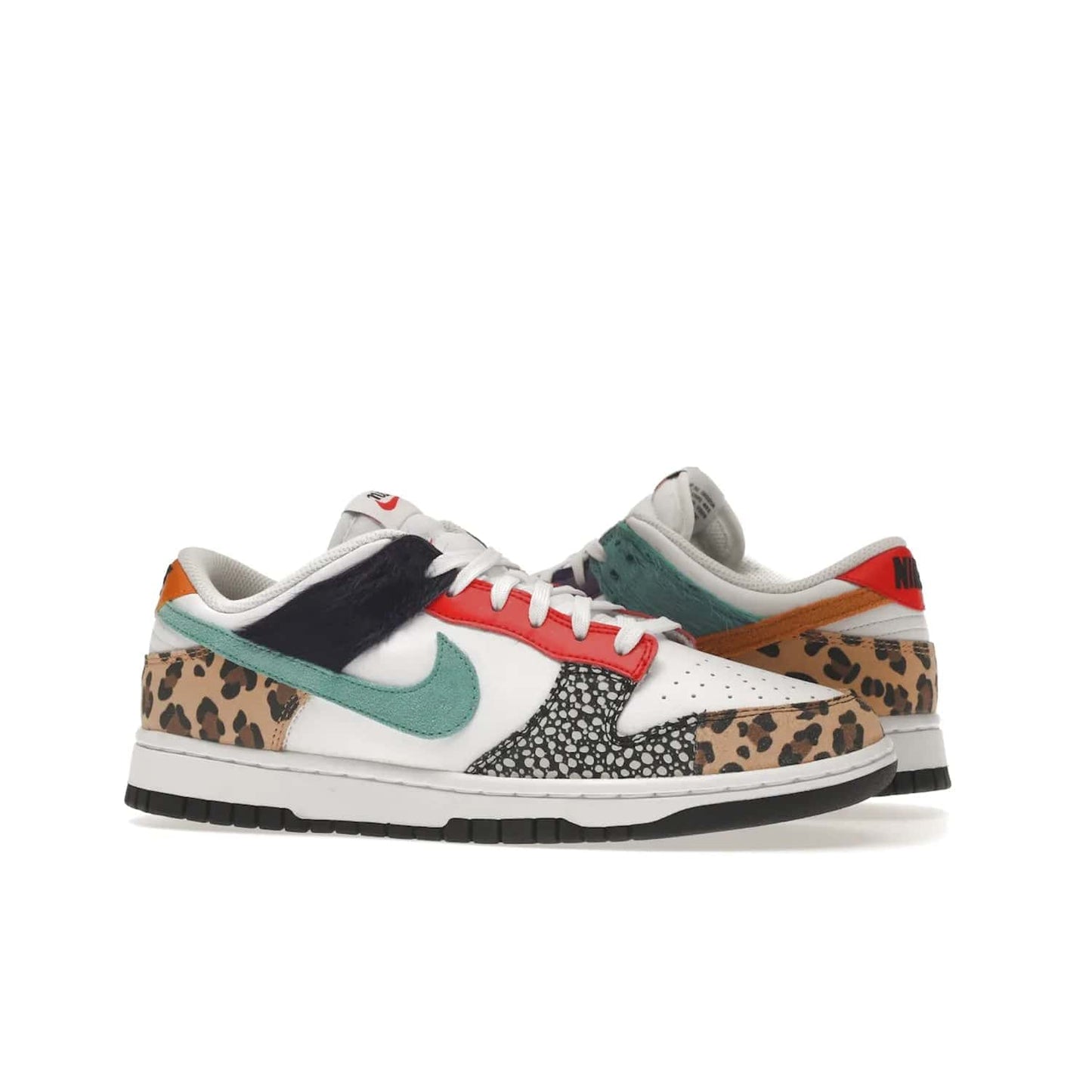 Nike Dunk Low Safari Mix (Women's) - Image 3 - Only at www.BallersClubKickz.com - Express your unique style with the Women’s Nike Dunk Low Safari Mix. Featuring a vibrant mix of white leather, leopard Durabuck, faux-horsehair, suede, and more, this stylish sneaker will turn heads. Shop now for a bold look at an affordable $120 price tag. Available in May 2022.