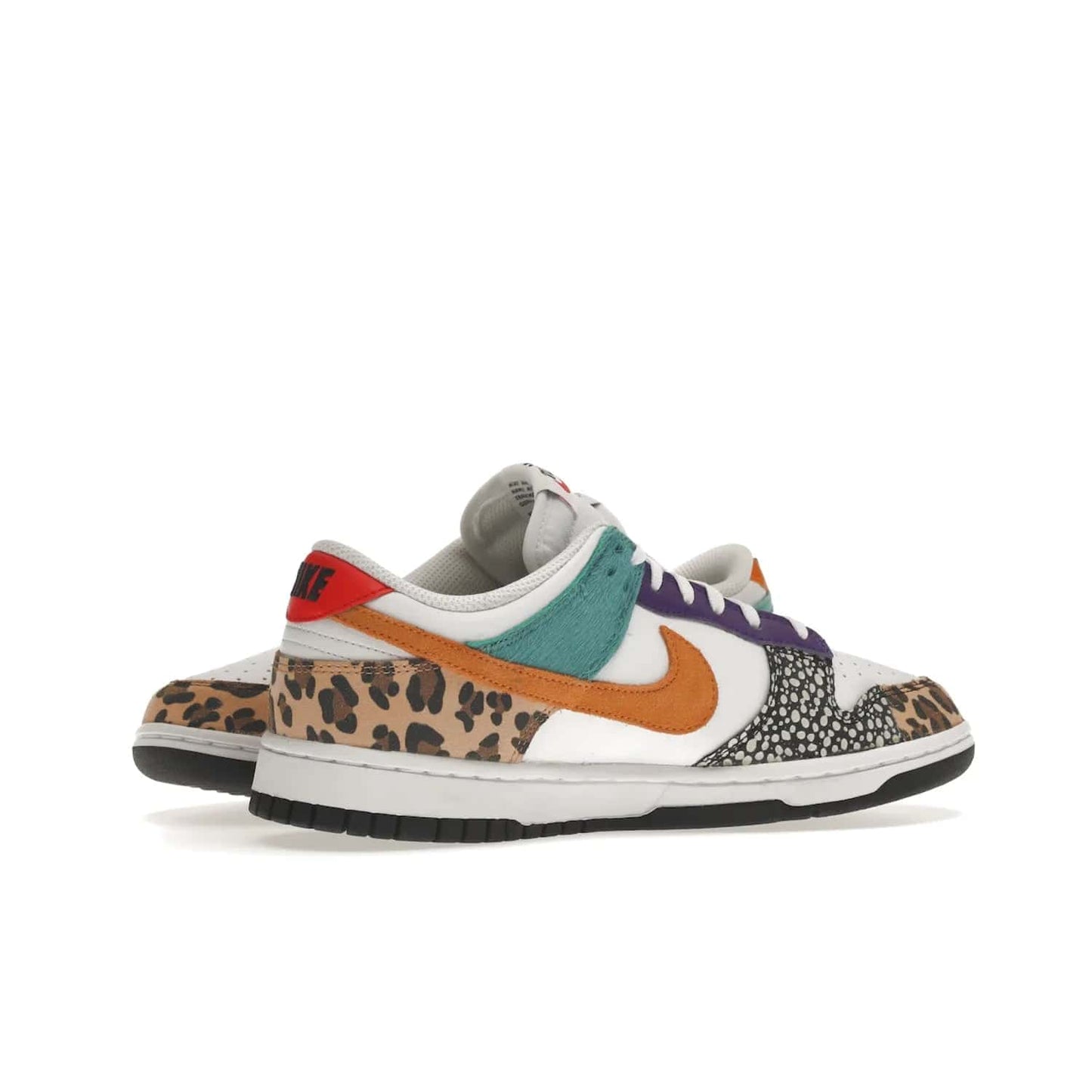 Nike Dunk Low Safari Mix (Women's) - Image 16 - Only at www.BallersClubKickz.com - Express your unique style with the Women’s Nike Dunk Low Safari Mix. Featuring a vibrant mix of white leather, leopard Durabuck, faux-horsehair, suede, and more, this stylish sneaker will turn heads. Shop now for a bold look at an affordable $120 price tag. Available in May 2022.