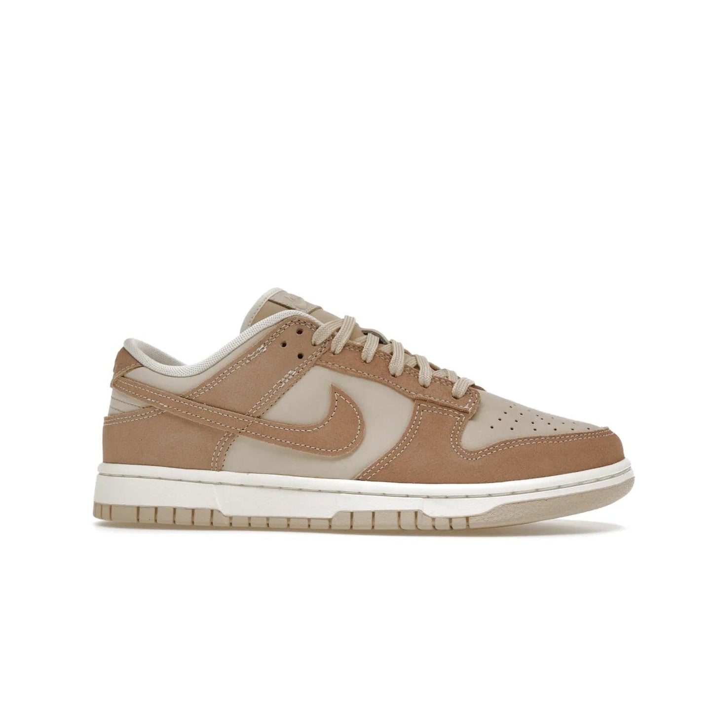 Nike Dunk Low SE Sand Drift (Women's) - Image 2 - Only at www.BallersClubKickz.com - Get the classic style and all-day comfort of the Women's Nike Dunk Low SE Sand Drift. The perfect shoe for day-to-night looks, featuring a combination sand drift and hemp-sail upper, white midsole and tan outsole. Shop now and experience the fashion and function.