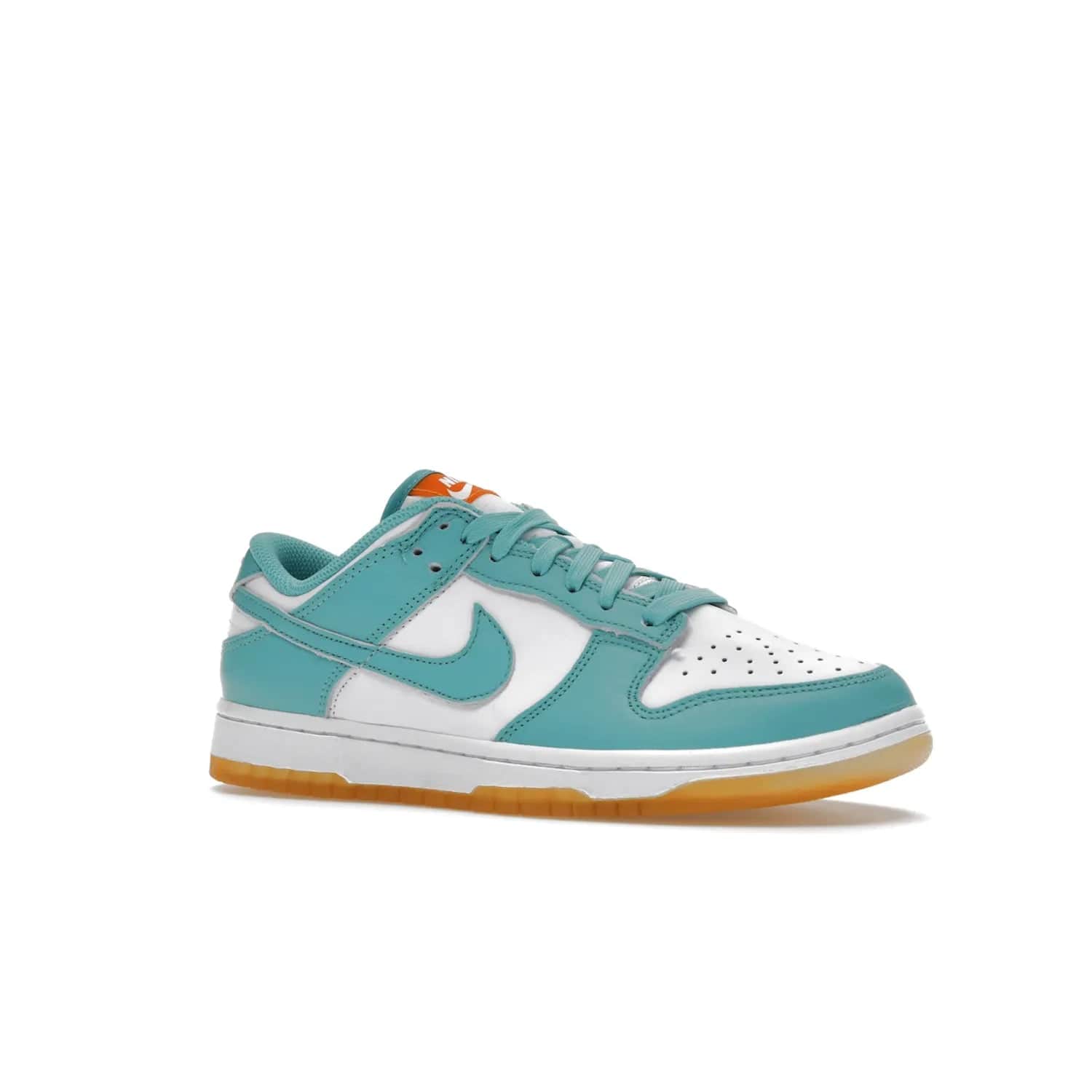 Nike Dunk Low Teal Zeal (Women's) - Image 4 - Only at www.BallersClubKickz.com - A white leather upper with teal overlays and Swooshes, plus yellow and embroidered accents make the Nike Dunk Low Teal Zeal (Women's) the perfect statement piece for any wardrobe.