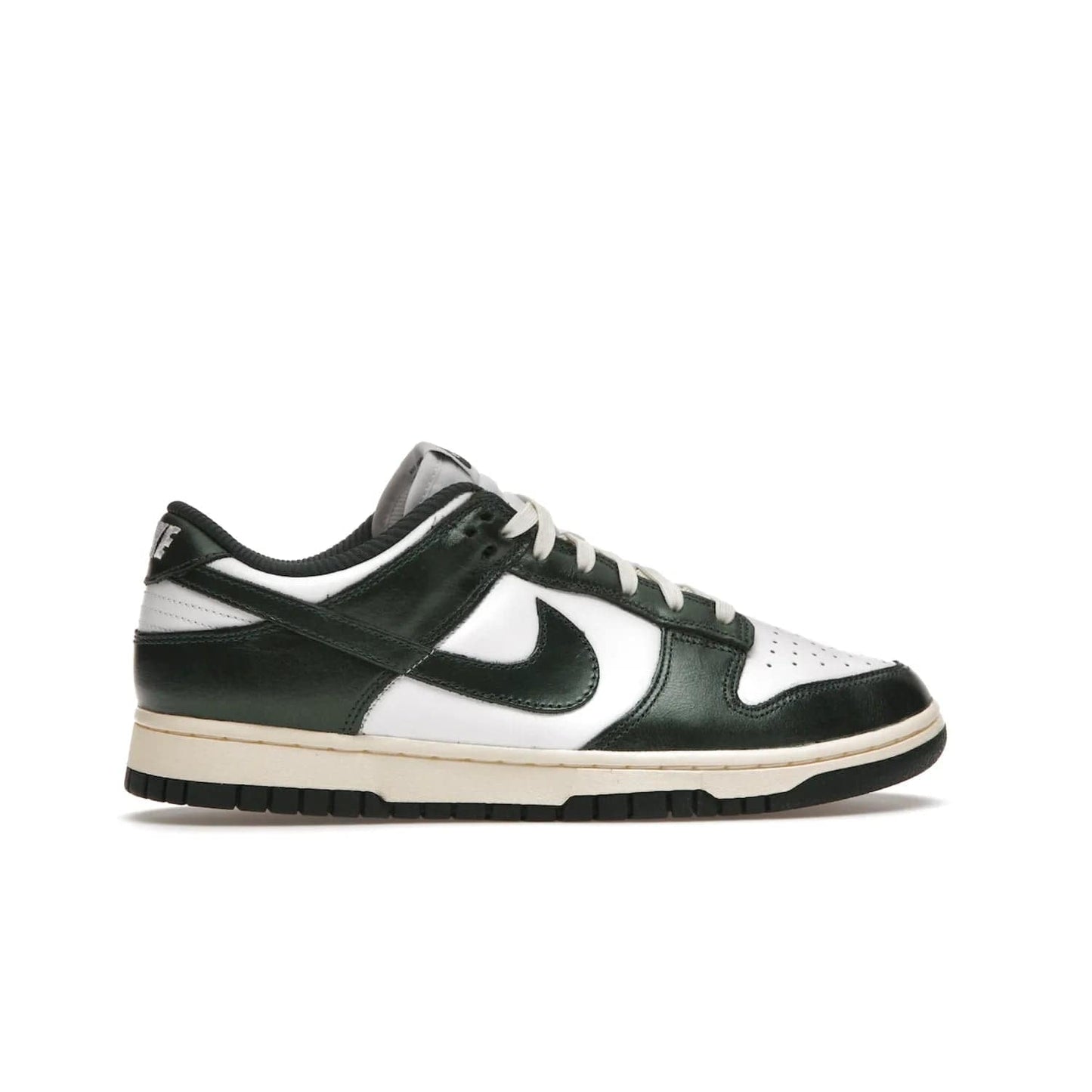 Nike Dunk Low Vintage Green (Women's) - Image 36 - Only at www.BallersClubKickz.com - Vintage-inspired Nike Dunk Low Retro Green (W) combines classic white and Pro Green leather upper with yellowing for a perfect retro look. Now available for 2021.