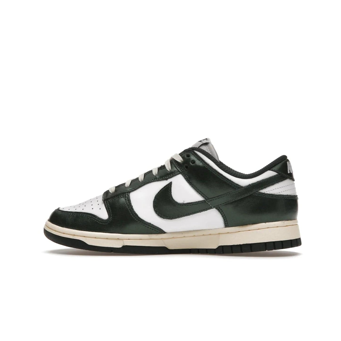 Nike Dunk Low Vintage Green (Women's) - Image 20 - Only at www.BallersClubKickz.com - Vintage-inspired Nike Dunk Low Retro Green (W) combines classic white and Pro Green leather upper with yellowing for a perfect retro look. Now available for 2021.