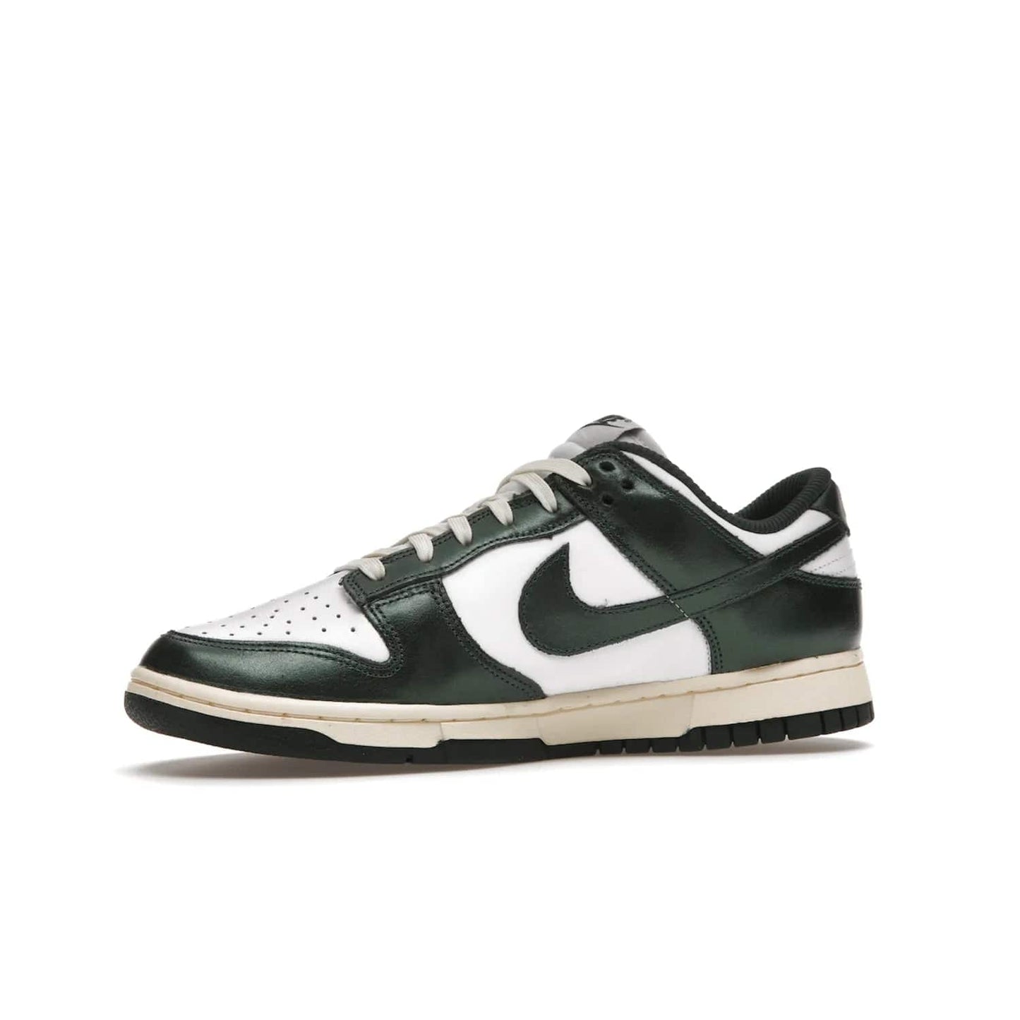 Nike Dunk Low Vintage Green (Women's) - Image 17 - Only at www.BallersClubKickz.com - Vintage-inspired Nike Dunk Low Retro Green (W) combines classic white and Pro Green leather upper with yellowing for a perfect retro look. Now available for 2021.