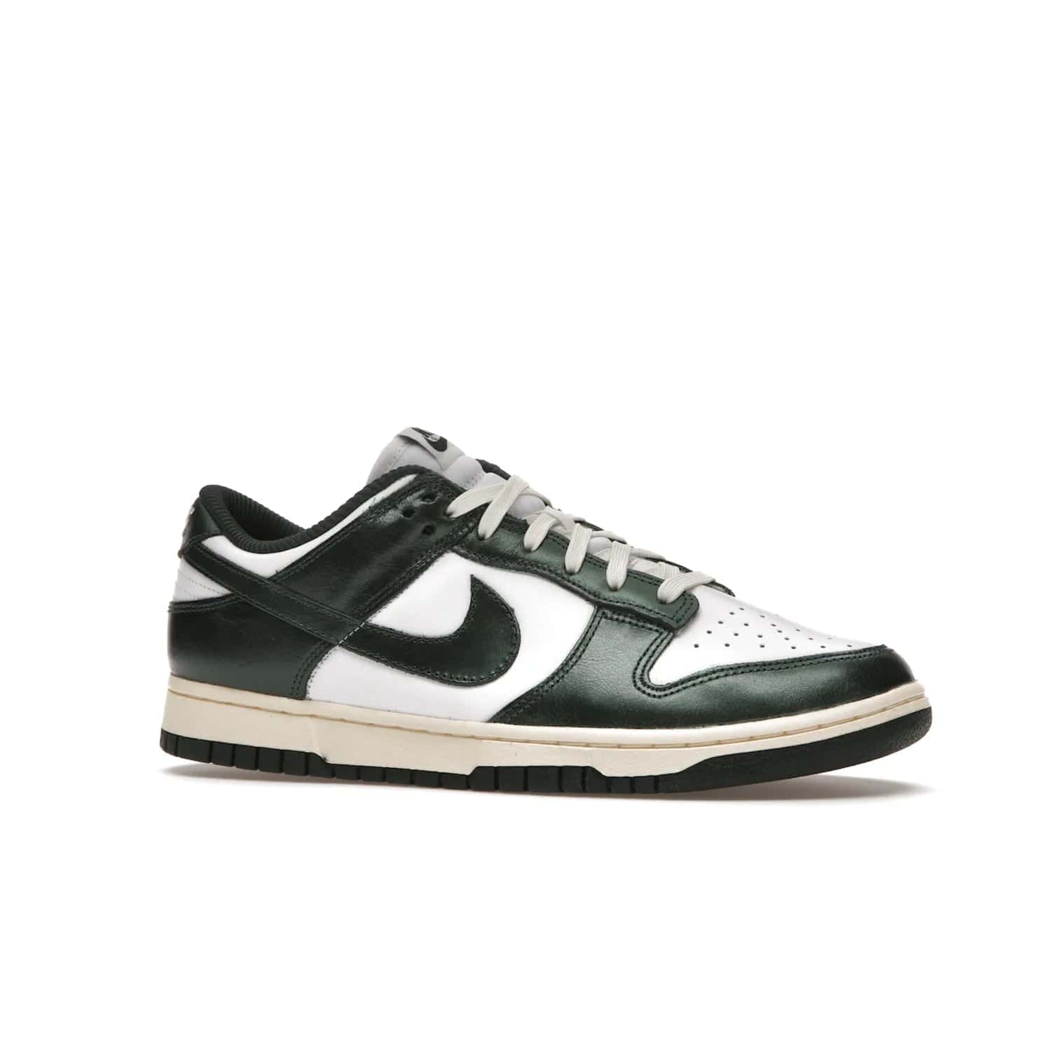 Nike Dunk Low Vintage Green (Women's) - Image 3 - Only at www.BallersClubKickz.com - Vintage-inspired Nike Dunk Low Retro Green (W) combines classic white and Pro Green leather upper with yellowing for a perfect retro look. Now available for 2021.
