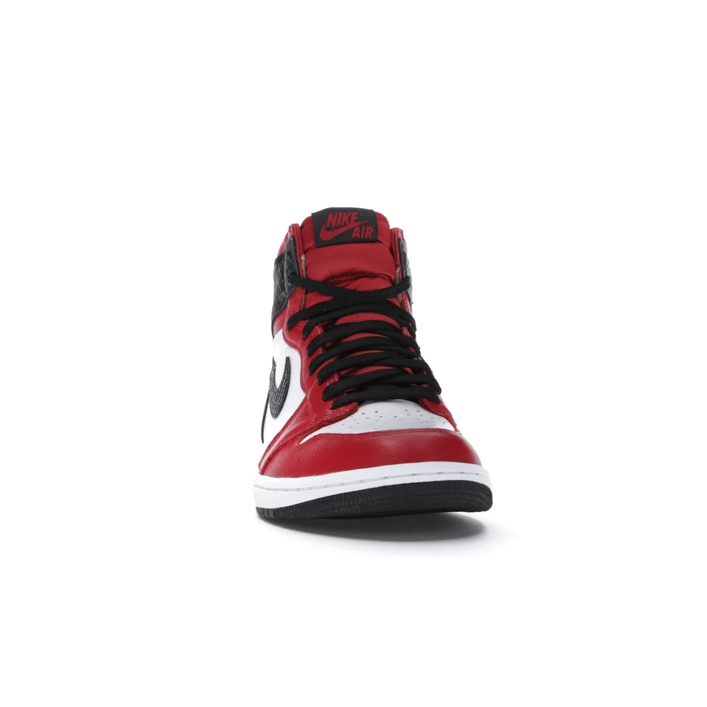 Jordan 1 Retro High Satin Snake Chicago (Women's) - Image 9 - Only at www.BallersClubKickz.com - Upscale Jordan 1 Retro High Satin Snake Chicago (Women's). Crafted from red and white leather with faux snakeskin details and red satin. Jordan Wings graphic on the ankle, white midsole, and striking red outsole. August 2020 release. Iconic shoes must-have for sneaker collectors.